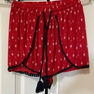 H&M Coachella collection red shorts